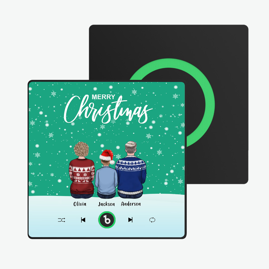 Custom Music Fridge Magnet Colorful Frame Album Fridge Magnet Music Wall Photo Sticker Custom Family Portrait Merry Christmas Can Play Songs Christmas Gift - MyPhotoSocksAu