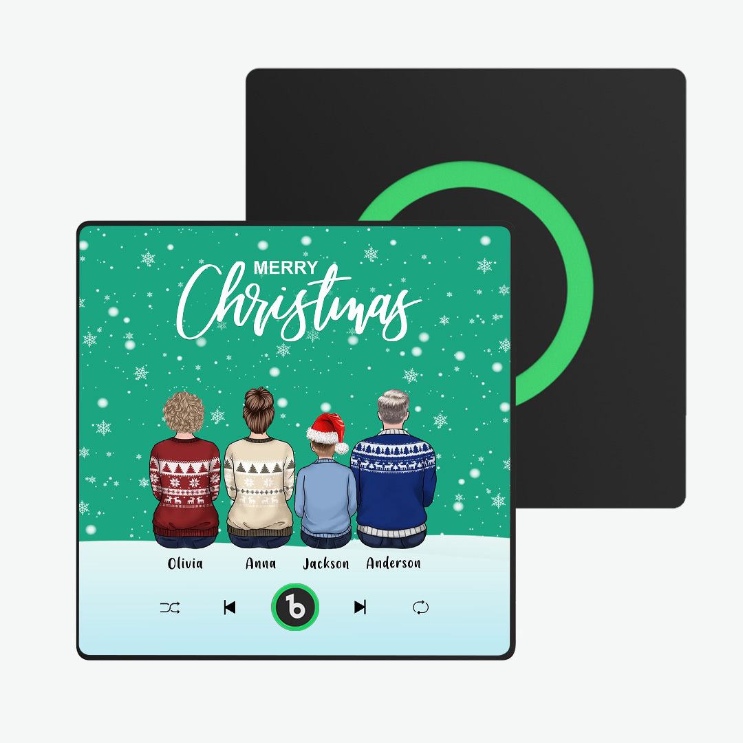 Custom Music Fridge Magnet Colorful Frame Album Fridge Magnet Music Wall Photo Sticker Custom Family Portrait Merry Christmas Can Play Songs Christmas Gift - MyPhotoSocksAu