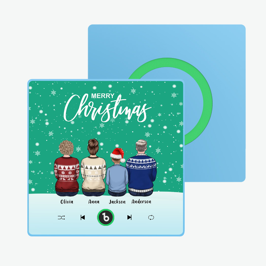 Custom Music Fridge Magnet Colorful Frame Album Fridge Magnet Music Wall Photo Sticker Custom Family Portrait Merry Christmas Can Play Songs Christmas Gift - MyPhotoSocksAu