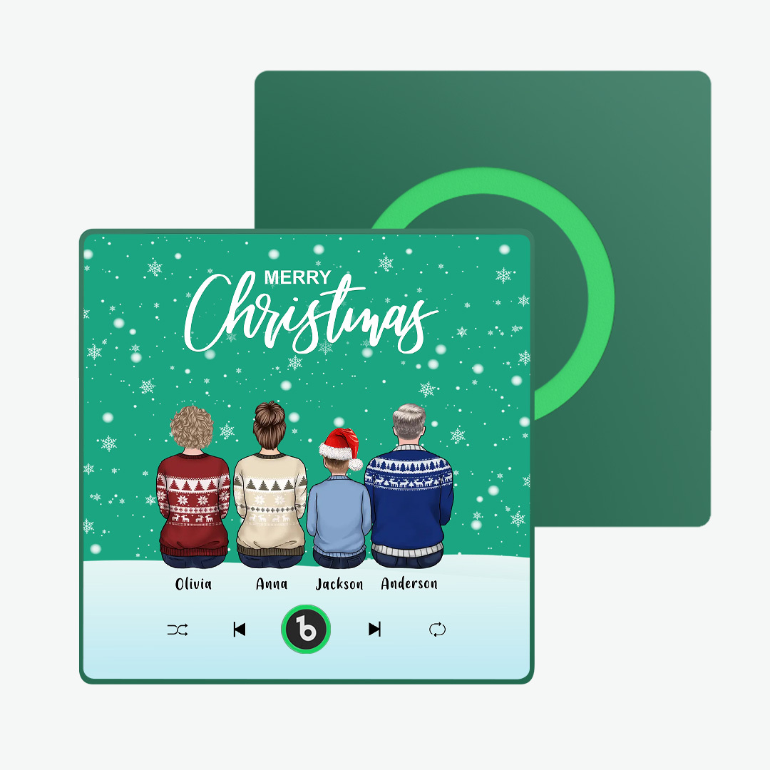 Custom Music Fridge Magnet Colorful Frame Album Fridge Magnet Music Wall Photo Sticker Custom Family Portrait Merry Christmas Can Play Songs Christmas Gift - MyPhotoSocksAu