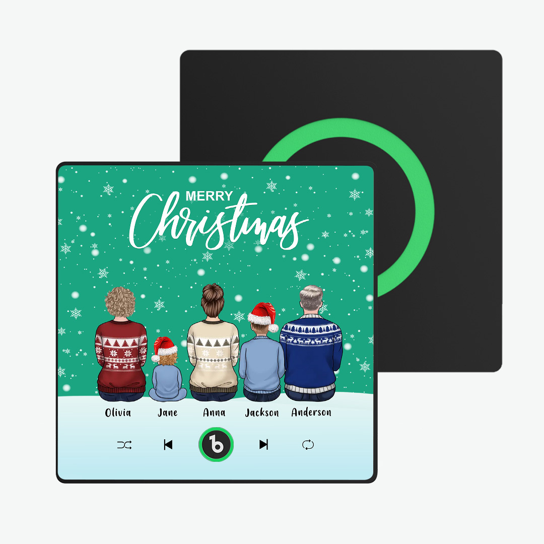 Custom Music Fridge Magnet Colorful Frame Album Fridge Magnet Music Wall Photo Sticker Custom Family Portrait Merry Christmas Can Play Songs Christmas Gift - MyPhotoSocksAu