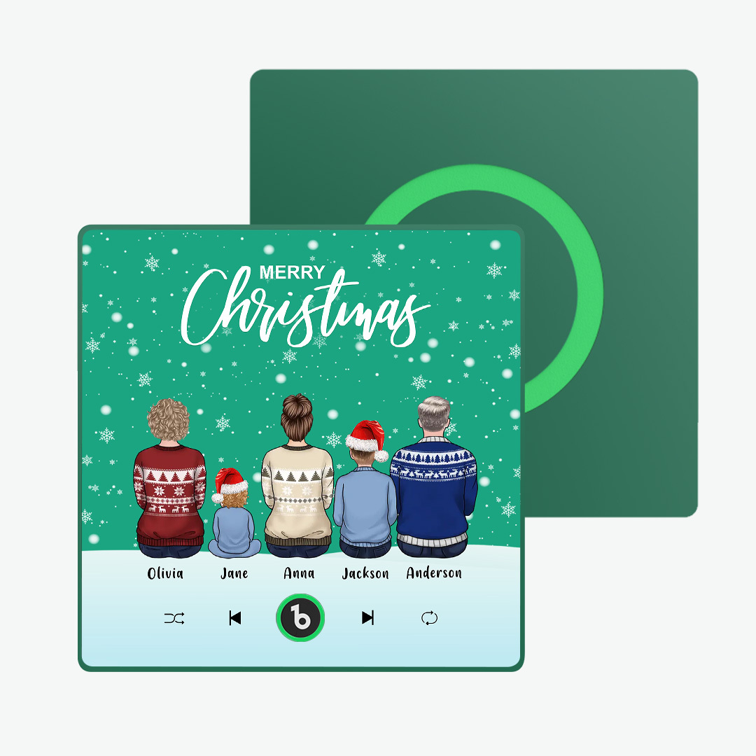 Custom Music Fridge Magnet Colorful Frame Album Fridge Magnet Music Wall Photo Sticker Custom Family Portrait Merry Christmas Can Play Songs Christmas Gift - MyPhotoSocksAu