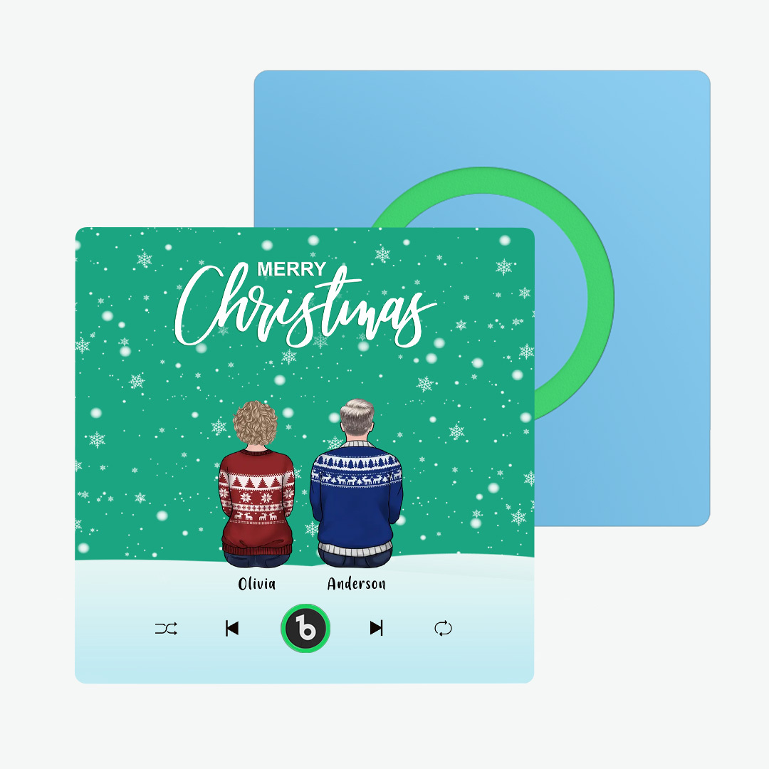 Colorful Album Fridge Magnet Music Wall Photo Sticker Custom Family Portrait Merry Christmas Can Play Songs Christmas Gift - MyPhotoSocksAu