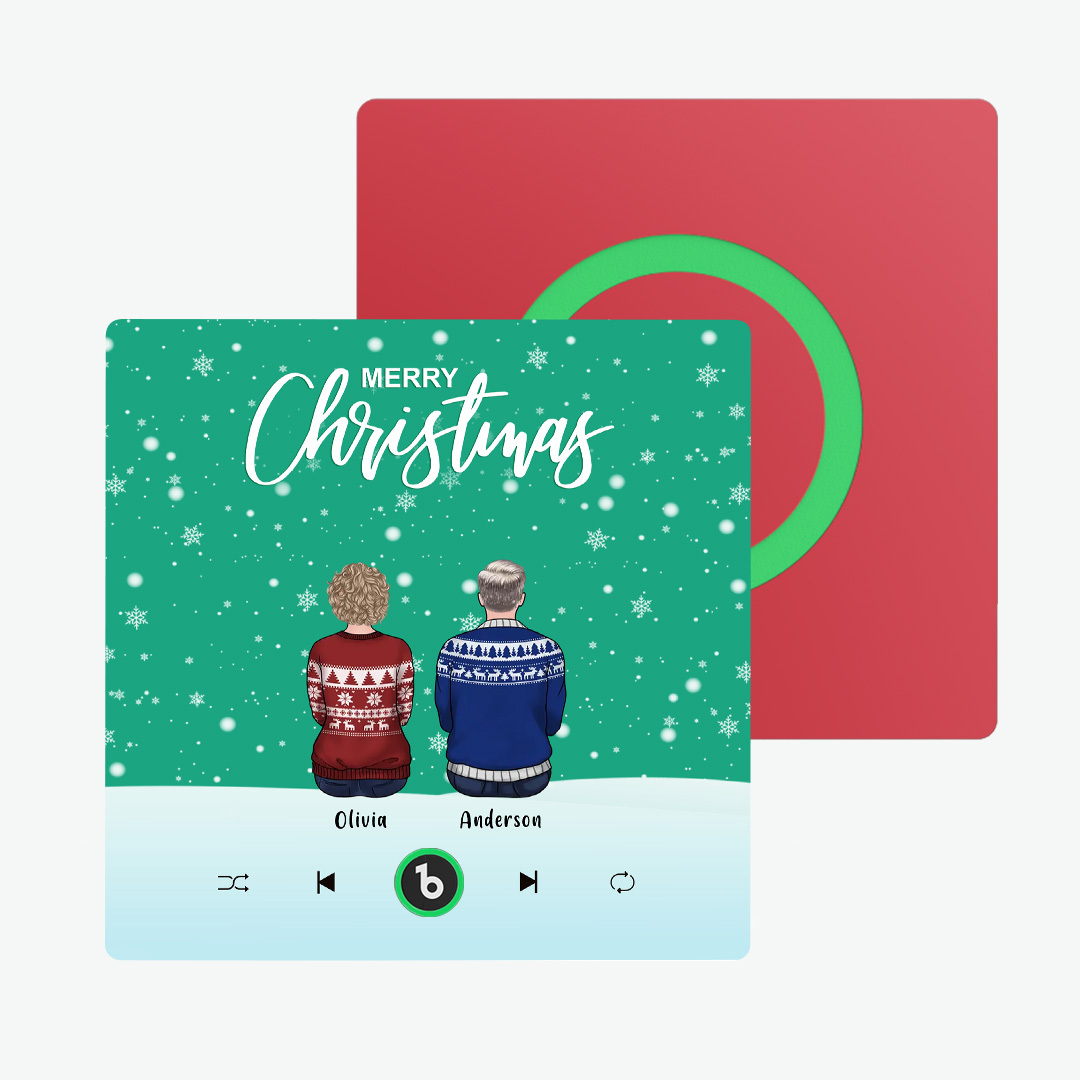 Colorful Album Fridge Magnet Music Wall Photo Sticker Custom Family Portrait Merry Christmas Can Play Songs Christmas Gift - MyPhotoSocksAu