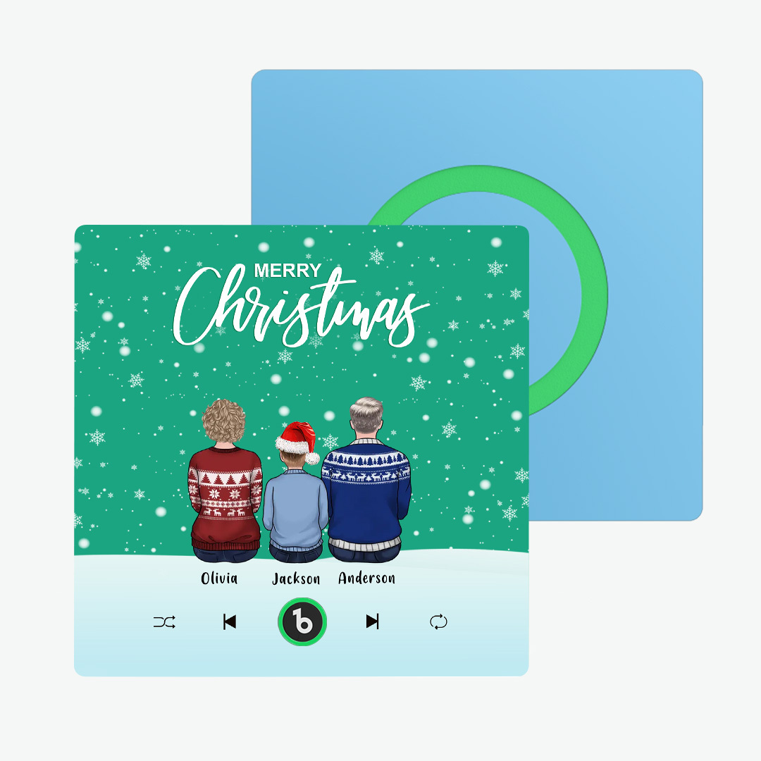 Colorful Album Fridge Magnet Music Wall Photo Sticker Custom Family Portrait Merry Christmas Can Play Songs Christmas Gift - MyPhotoSocksAu