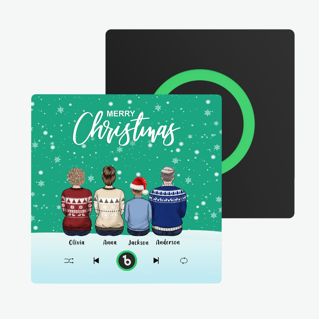 Colorful Album Fridge Magnet Music Wall Photo Sticker Custom Family Portrait Merry Christmas Can Play Songs Christmas Gift - MyPhotoSocksAu