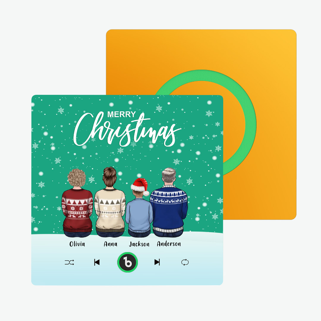 Colorful Album Fridge Magnet Music Wall Photo Sticker Custom Family Portrait Merry Christmas Can Play Songs Christmas Gift - MyPhotoSocksAu