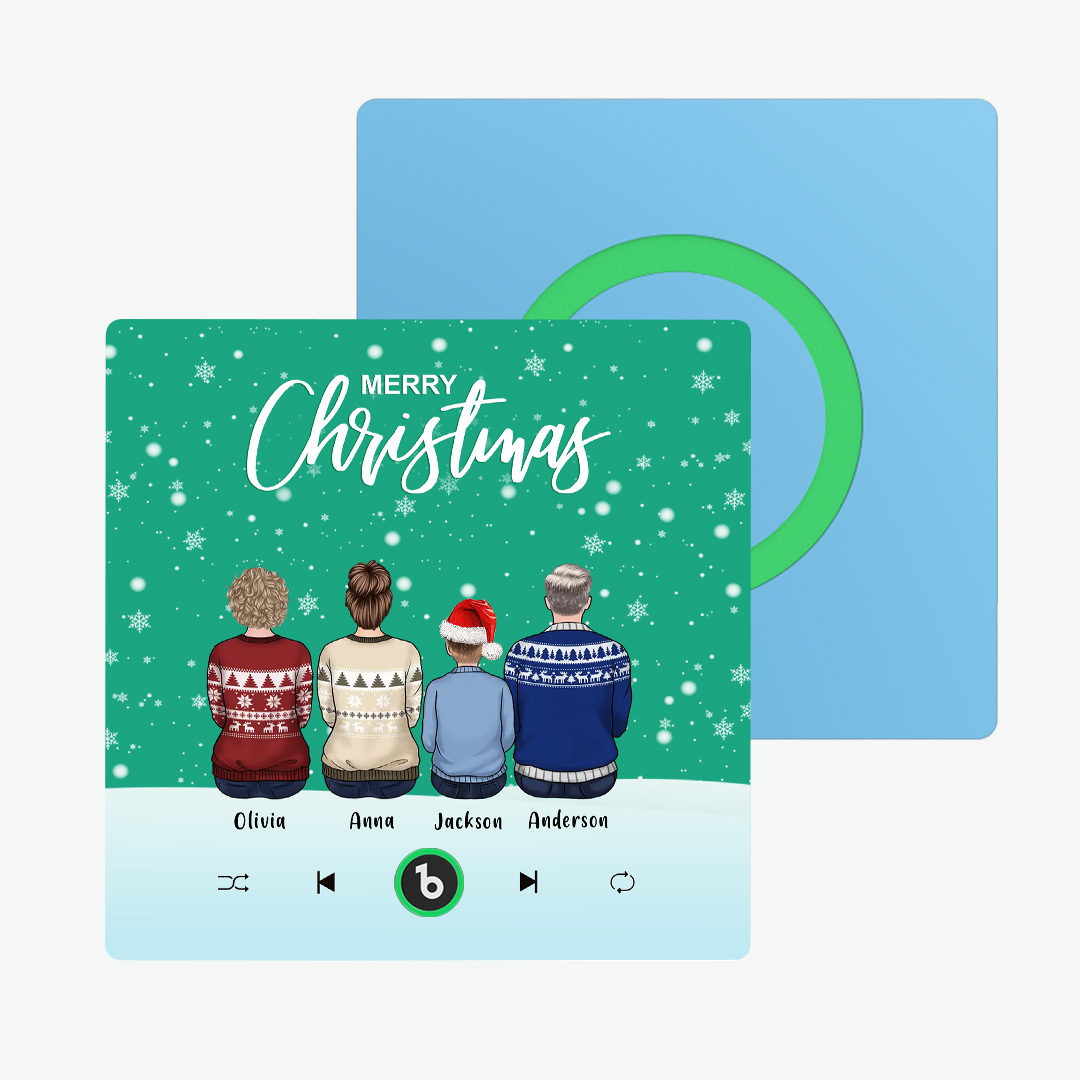Colorful Album Fridge Magnet Music Wall Photo Sticker Custom Family Portrait Merry Christmas Can Play Songs Christmas Gift - MyPhotoSocksAu
