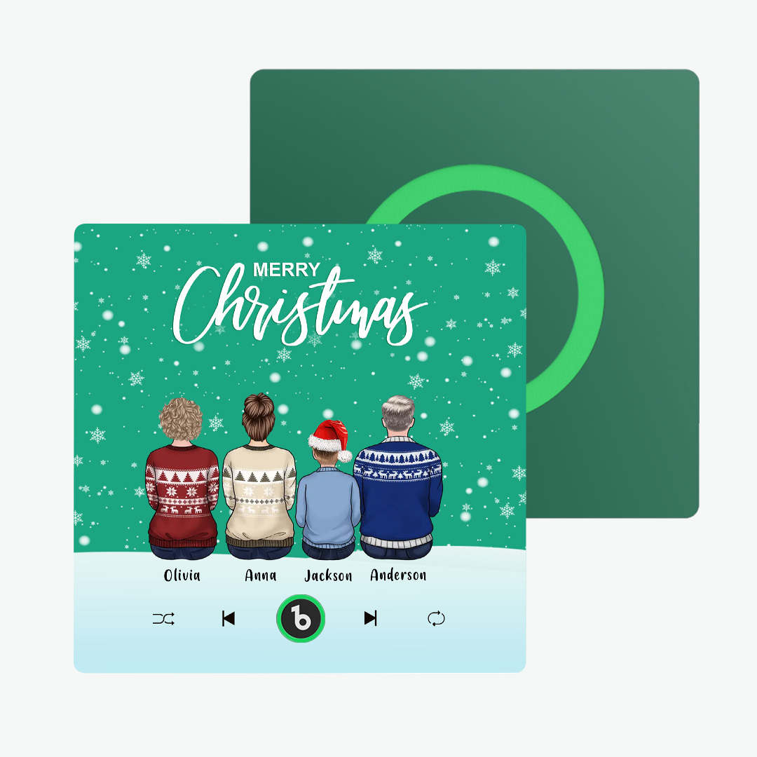 Colorful Album Fridge Magnet Music Wall Photo Sticker Custom Family Portrait Merry Christmas Can Play Songs Christmas Gift - MyPhotoSocksAu