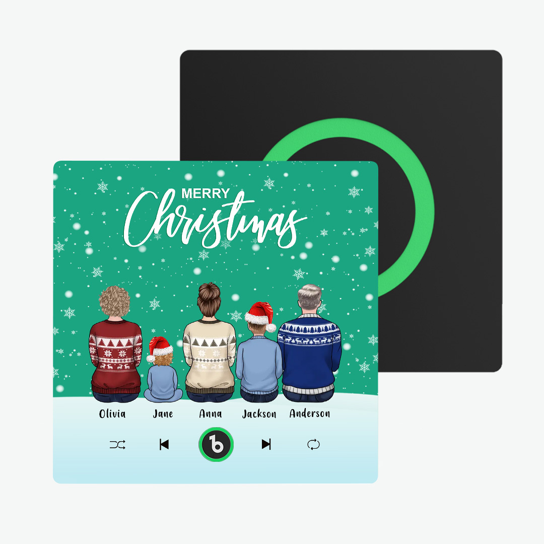 Colorful Album Fridge Magnet Music Wall Photo Sticker Custom Family Portrait Merry Christmas Can Play Songs Christmas Gift - MyPhotoSocksAu