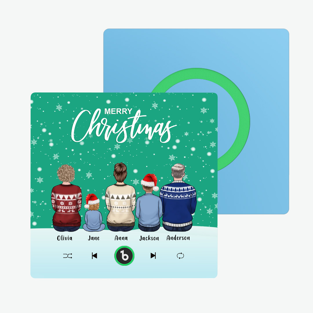 Colorful Album Fridge Magnet Music Wall Photo Sticker Custom Family Portrait Merry Christmas Can Play Songs Christmas Gift - MyPhotoSocksAu