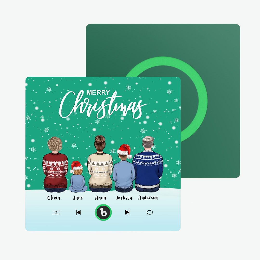 Colorful Album Fridge Magnet Music Wall Photo Sticker Custom Family Portrait Merry Christmas Can Play Songs Christmas Gift - MyPhotoSocksAu