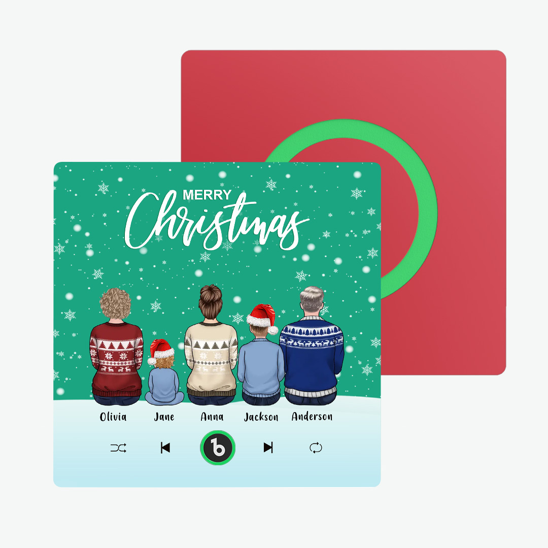 Colorful Album Fridge Magnet Music Wall Photo Sticker Custom Family Portrait Merry Christmas Can Play Songs Christmas Gift - MyPhotoSocksAu