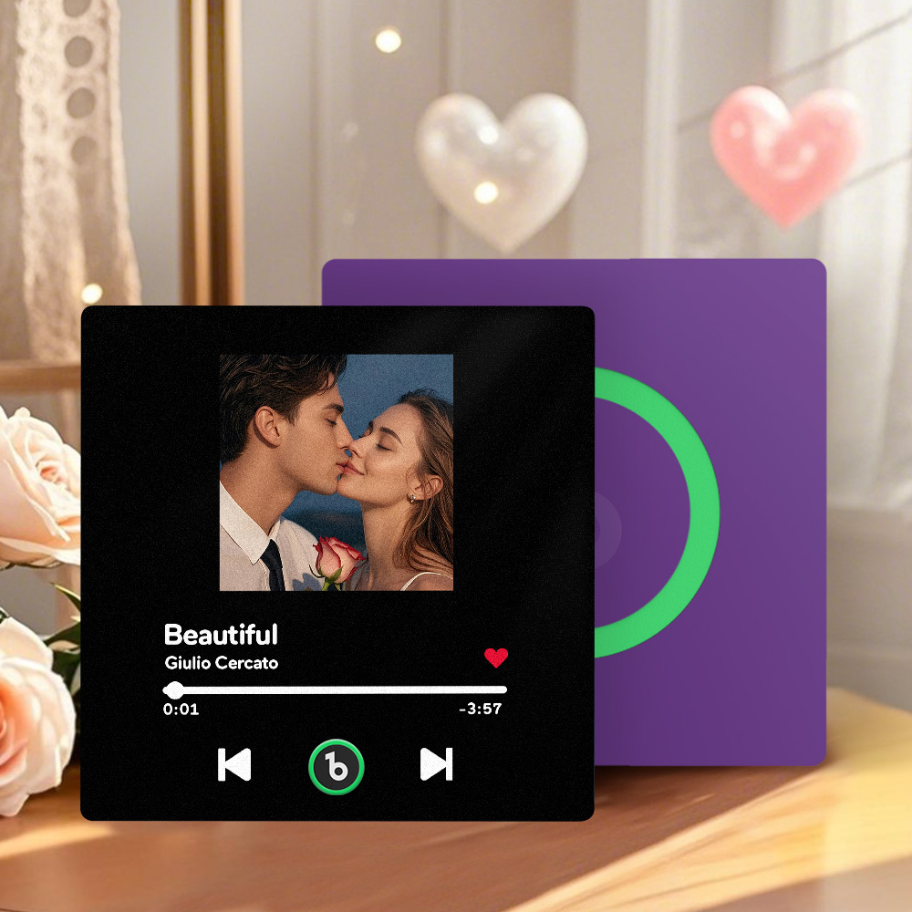 Custom Amethyst Purple  Music Fridge Magnet New 4.0 Upgrade Music Wall Photo Sticker That Plays Music Without Cell Phone Multiple Styles Couple Gifts