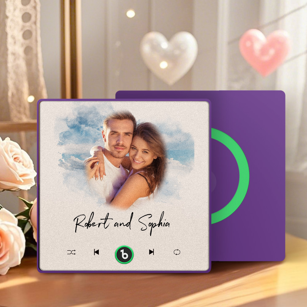 Custom Amethyst Purple  Music Fridge Magnet New 4.0 Upgrade Music Wall Photo Sticker That Plays Music Without Cell Phone Multiple Styles Couple Gifts