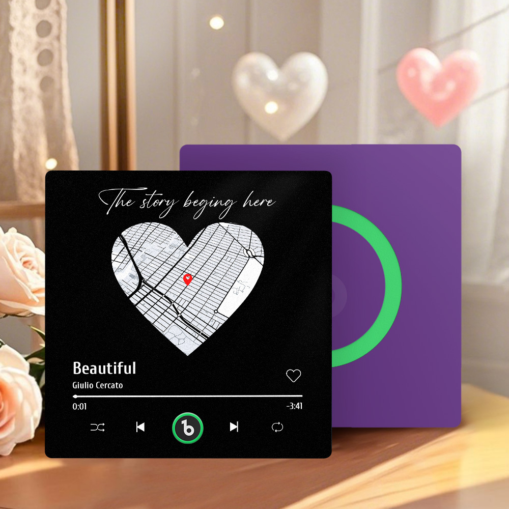 Custom Amethyst Purple  Music Fridge Magnet New 4.0 Upgrade Music Wall Photo Sticker That Plays Music Without Cell Phone Multiple Styles Couple Gifts