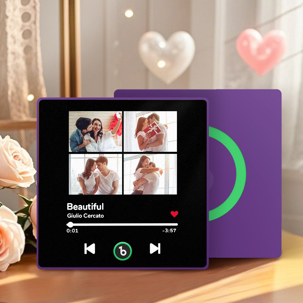 Custom Amethyst Purple  Music Fridge Magnet New 4.0 Upgrade Music Wall Photo Sticker That Plays Music Without Cell Phone Multiple Styles Couple Gifts