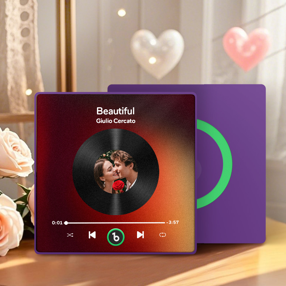 Custom Amethyst Purple  Music Fridge Magnet New 4.0 Upgrade Music Wall Photo Sticker That Plays Music Without Cell Phone Multiple Styles Couple Gifts