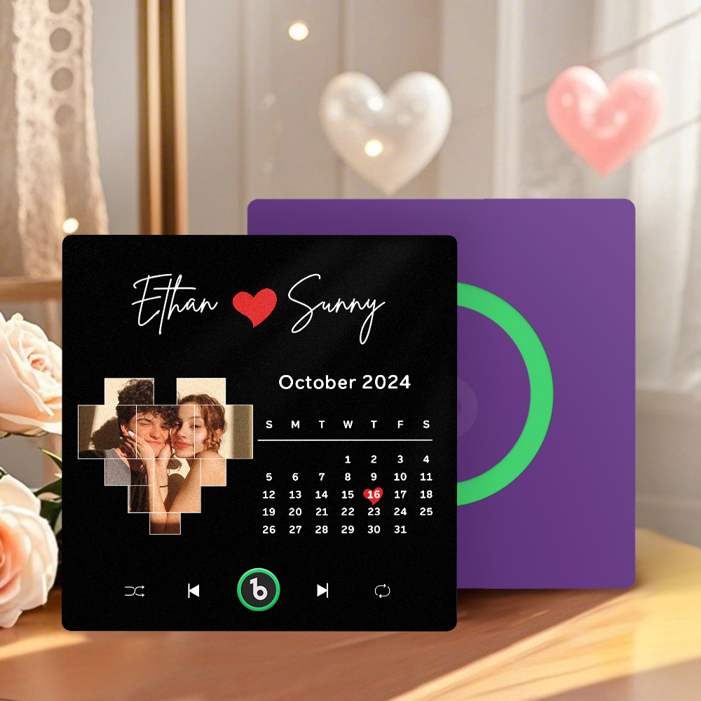 Custom Amethyst Purple  Music Fridge Magnet New 4.0 Upgrade Music Wall Photo Sticker That Plays Music Without Cell Phone Multiple Styles Couple Gifts