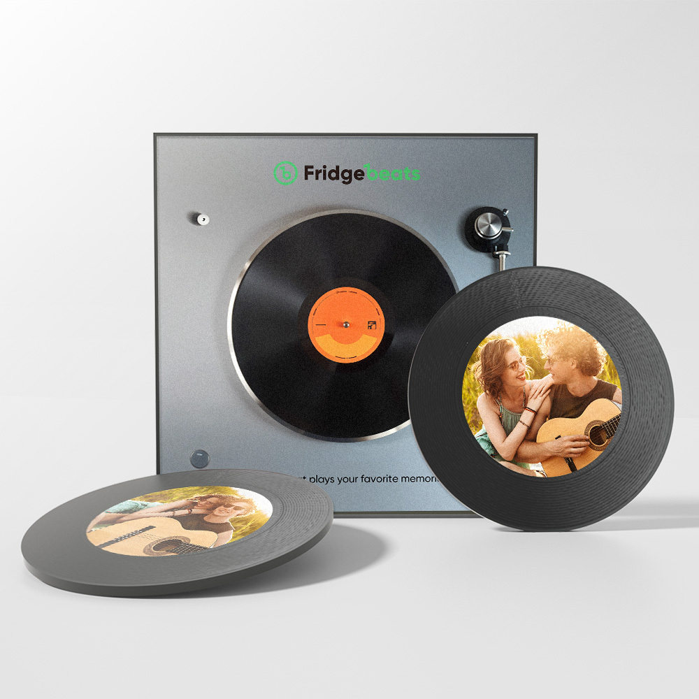 Mother's Day Gift Custom Music & Photo Fridge Magnet Can Customize 1-6 Vinyl and Songs - MyPhotoSocksAu