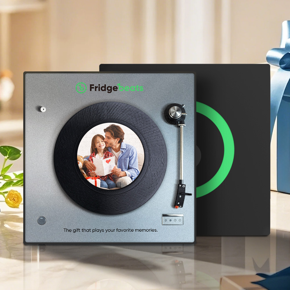 Father's Day Gift Custom Music & Photo Fridge Magnet Can Customize 1-6 Vinyl and Songs - MyPhotoSocksAu