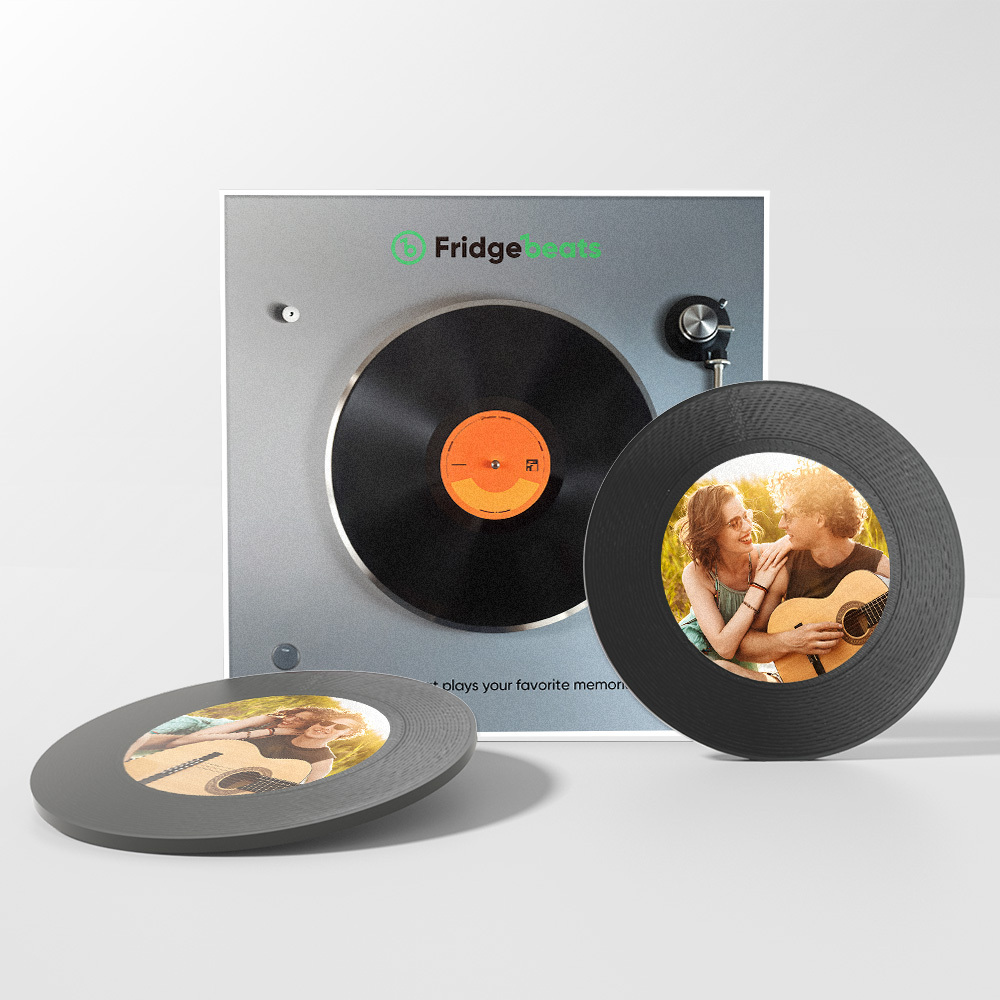 Mother's Day Gift Custom Music & Photo Fridge Magnet Can Customize 1-6 Vinyl and Songs - MyPhotoSocksAu