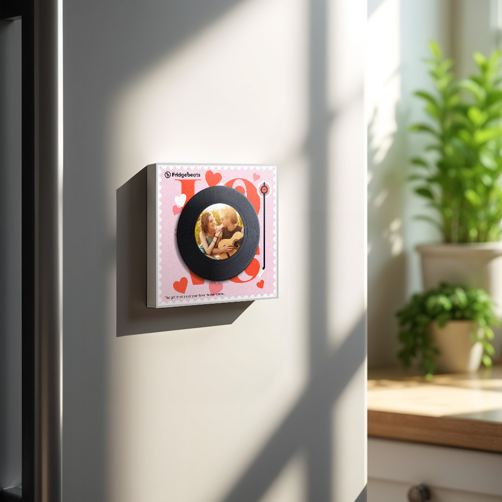 Custom Music & Photo Fridge Magnet Can Customize 1-6 Vinyl and Songs - MyPhotoSocksAu