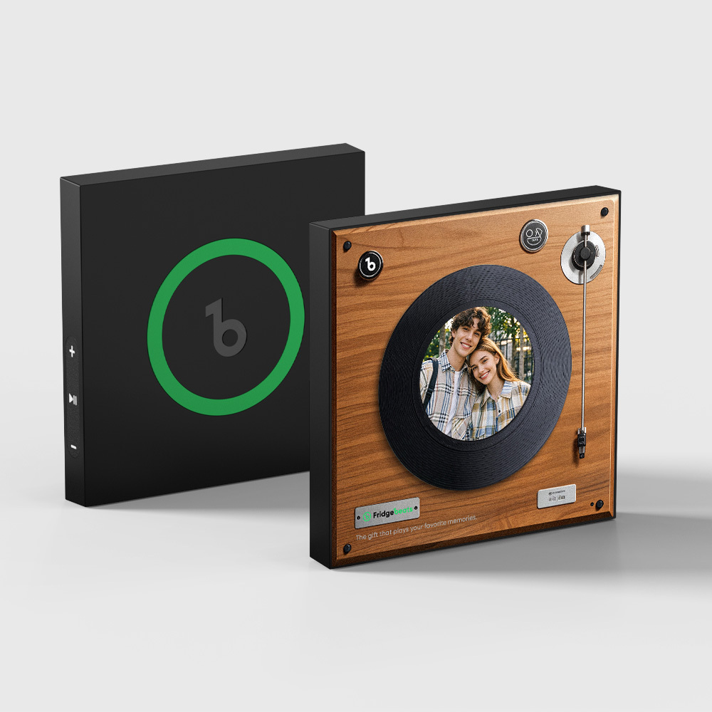 Custom Music & Photo Fridge Magnet Can Customize 1-6 Vinyl and Songs