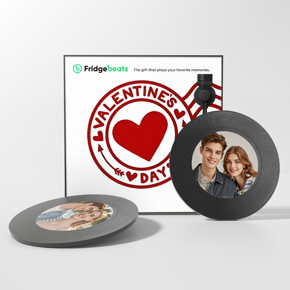 Custom Music & Photo Fridge Magnet Can Customize 1-6 Vinyl and Songs - MyPhotoSocksAu