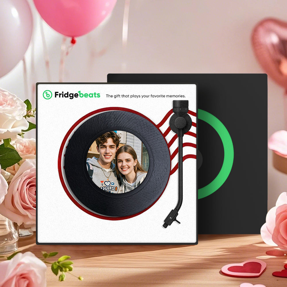 Custom Music & Photo Fridge Magnet Can Customize 1-6 Vinyl and Songs - MyPhotoSocksAu
