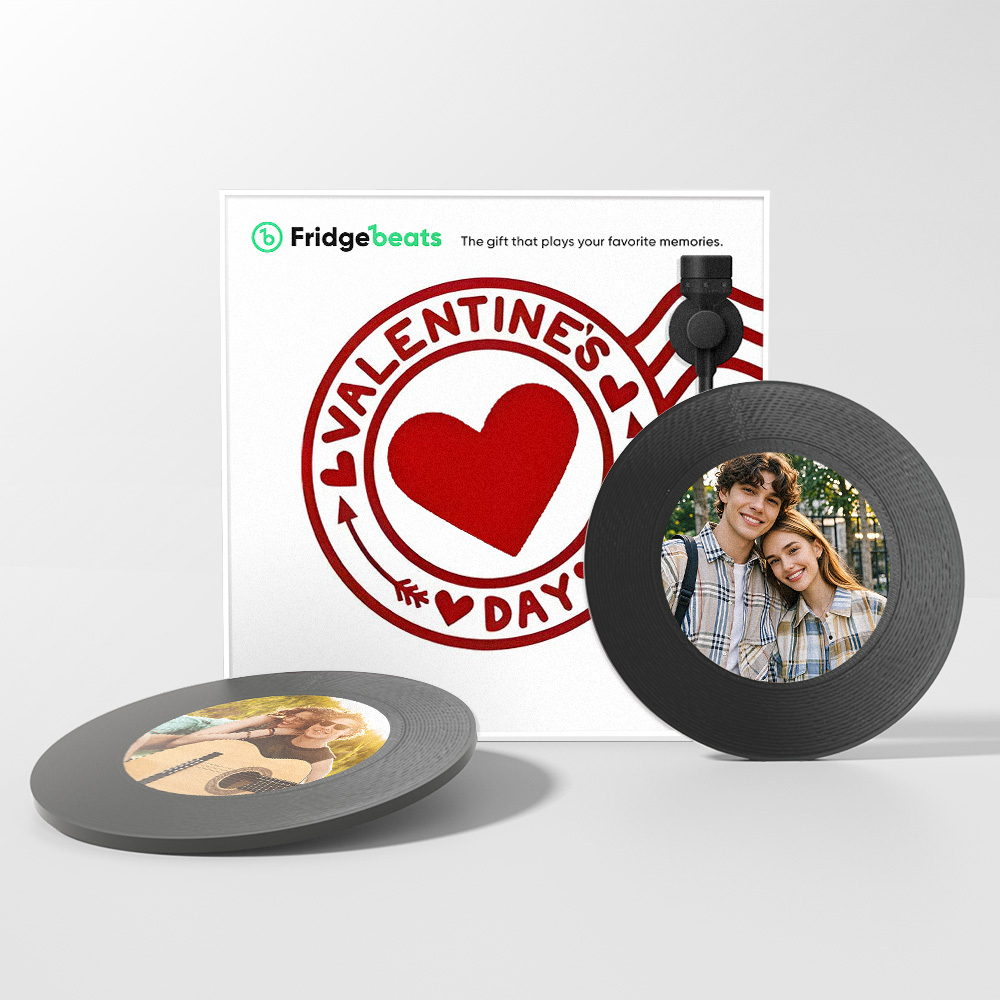 Custom Music & Photo Fridge Magnet Can Customize 1-6 Vinyl and Songs - MyPhotoSocksAu