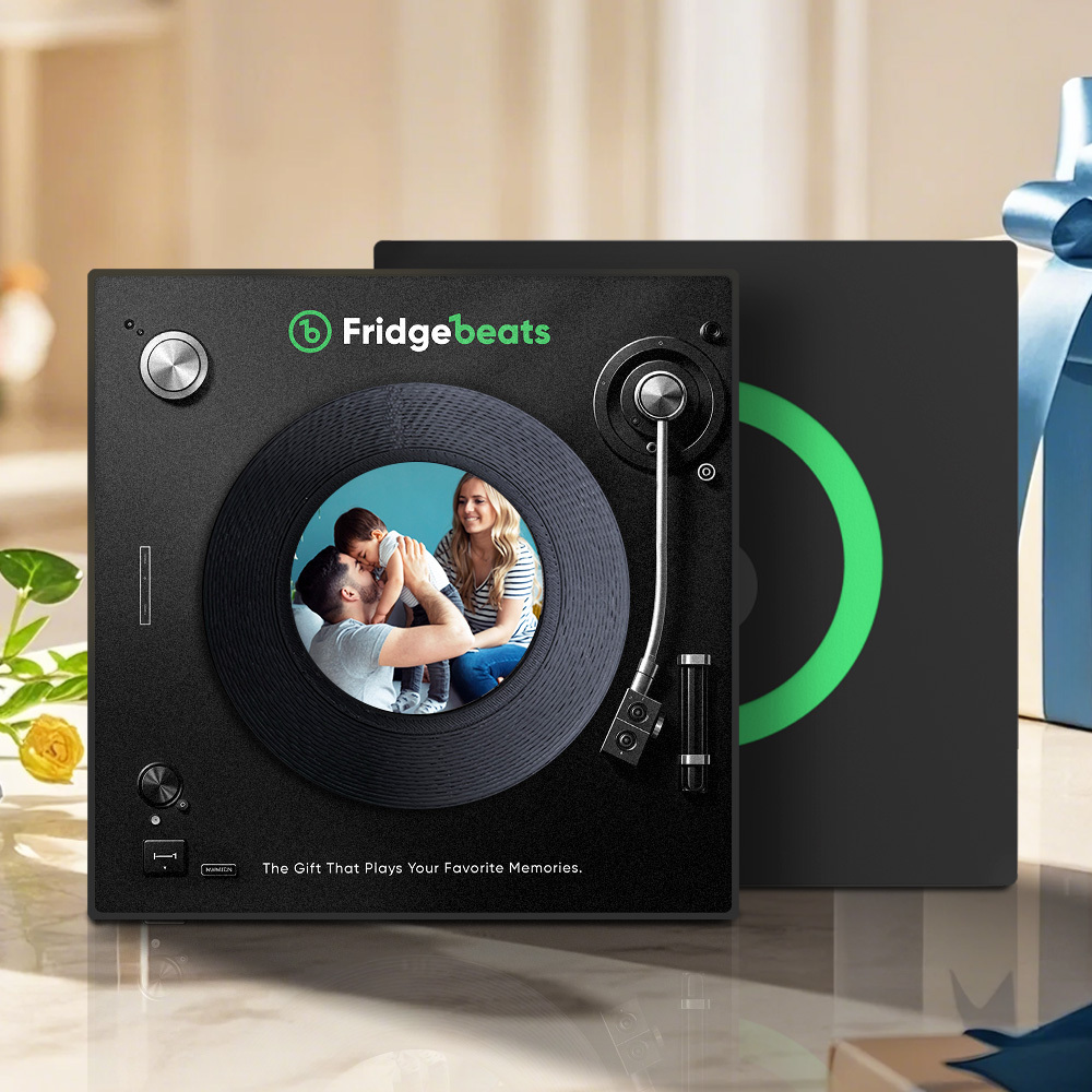 Father's Day Gift Custom Music & Photo Fridge Magnet Can Customize 1-6 Vinyl and Songs - MyPhotoSocksAu