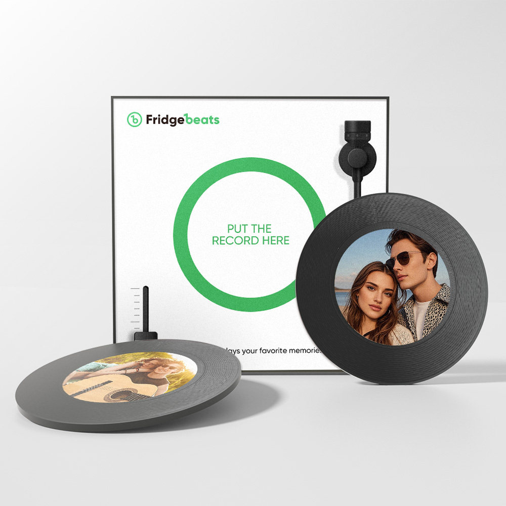 Custom Music & Photo Fridge Magnet Can Customize 1-6 Vinyl and Songs - MyPhotoSocksAu