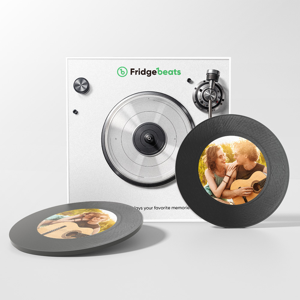 Custom Music & Photo Fridge Magnet Can Customize 1-6 Vinyl and Songs - MyPhotoSocksAu