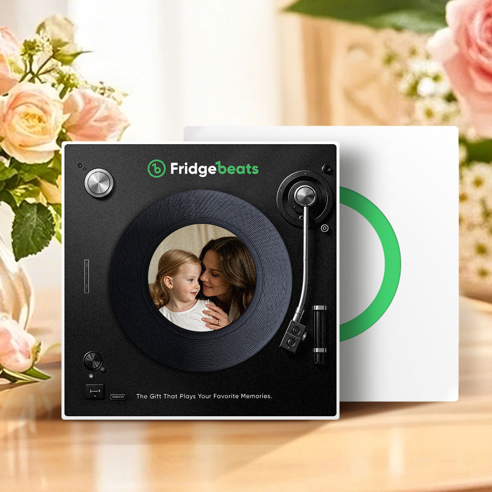 Mother's Day Gift Custom Music & Photo Fridge Magnet Can Customize 1-6 Vinyl and Songs - MyPhotoSocksAu