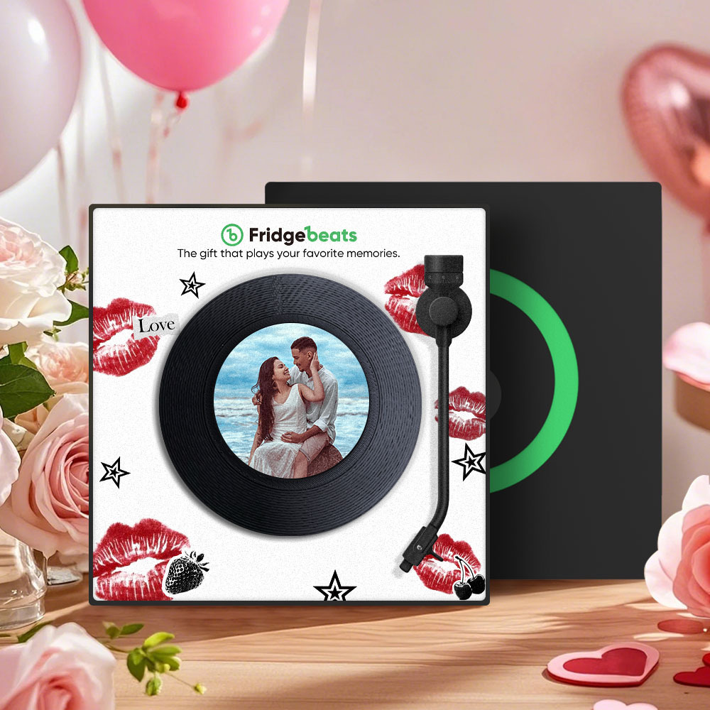 Custom Music & Photo Fridge Magnet Can Customize 1-6 Vinyl and Songs - MyPhotoSocksAu