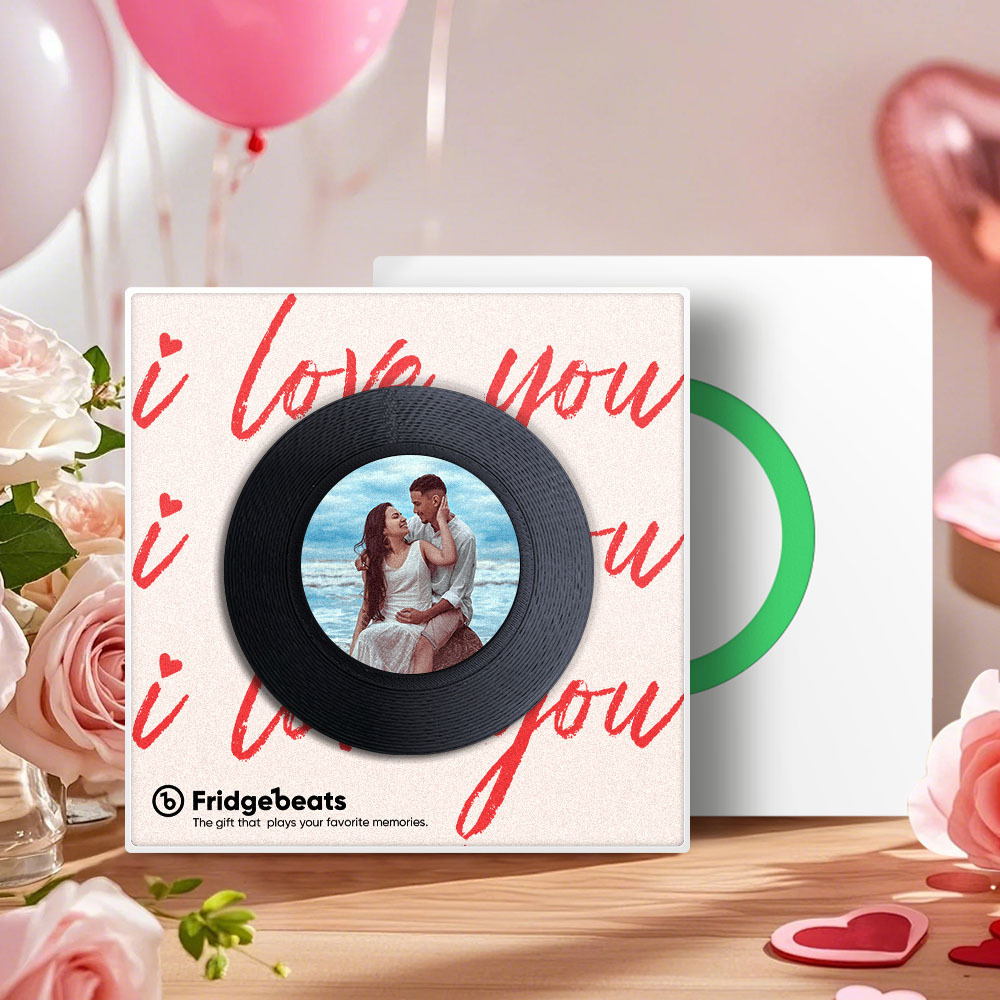 Custom Music & Photo Fridge Magnet Can Customize 1-6 Vinyl and Songs - MyPhotoSocksAu
