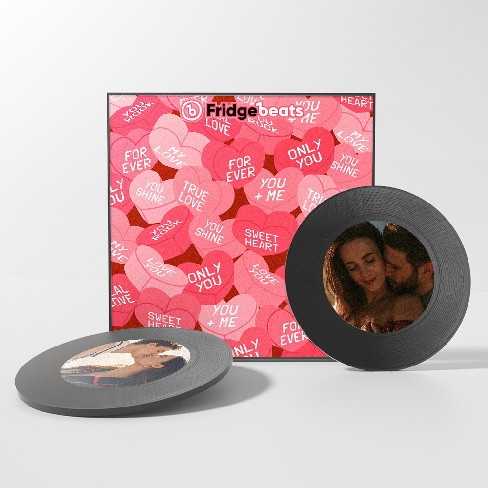 Custom Music & Photo Fridge Magnet Can Customize 1-6 Vinyl and Songs - MyPhotoSocksAu