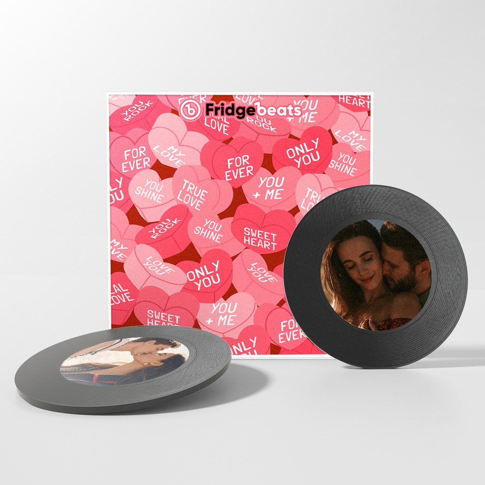Custom Music & Photo Fridge Magnet Can Customize 1-6 Vinyl and Songs - MyPhotoSocksAu