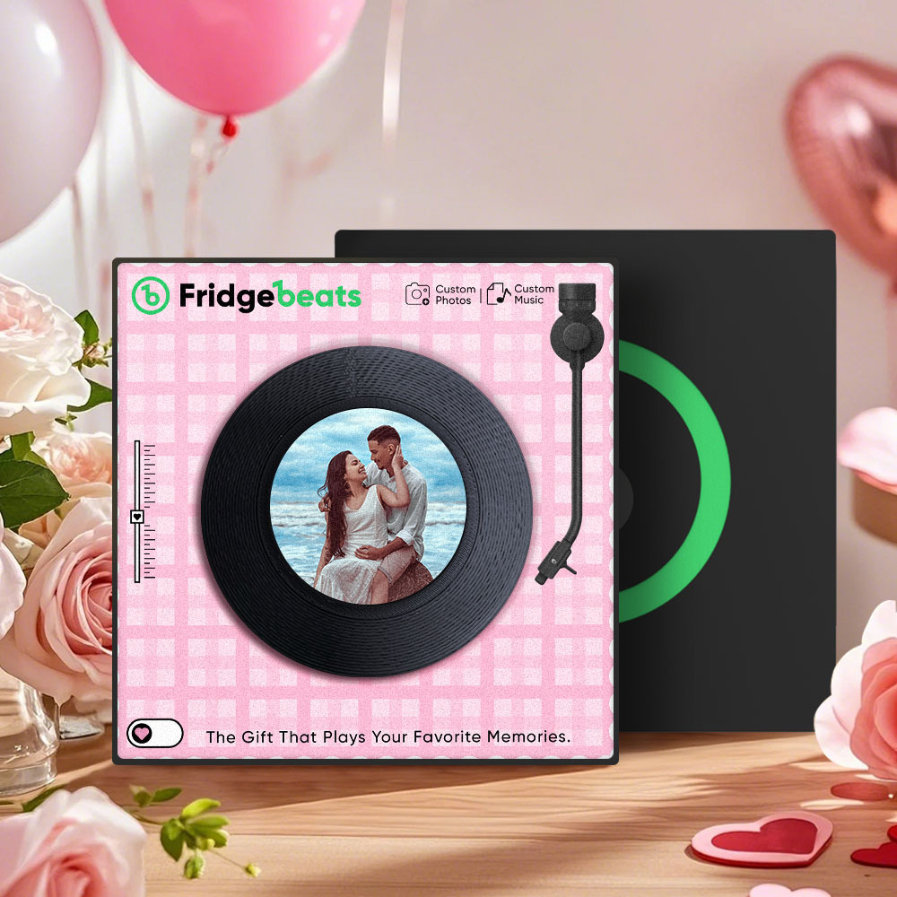 Custom Music & Photo Fridge Magnet Can Customize 1-6 Vinyl and Songs - MyPhotoSocksAu