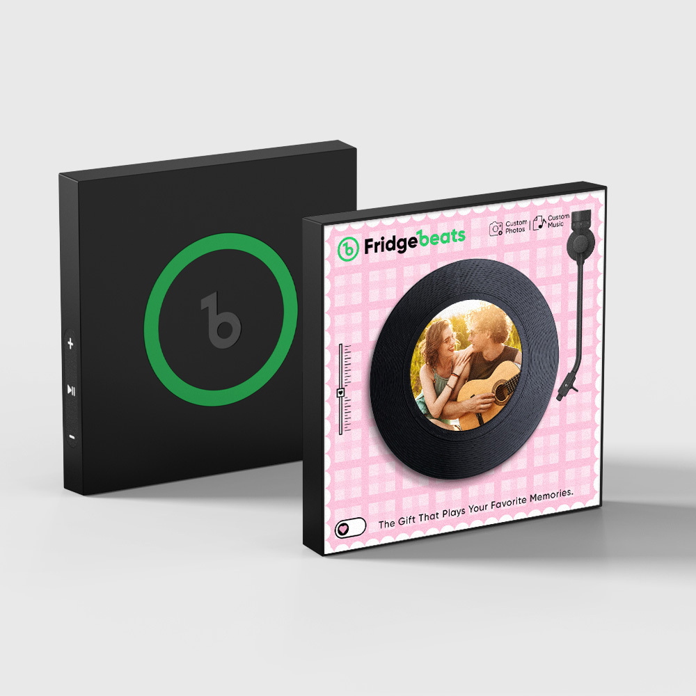 Custom Music & Photo Fridge Magnet Can Customize 1-6 Vinyl and Songs