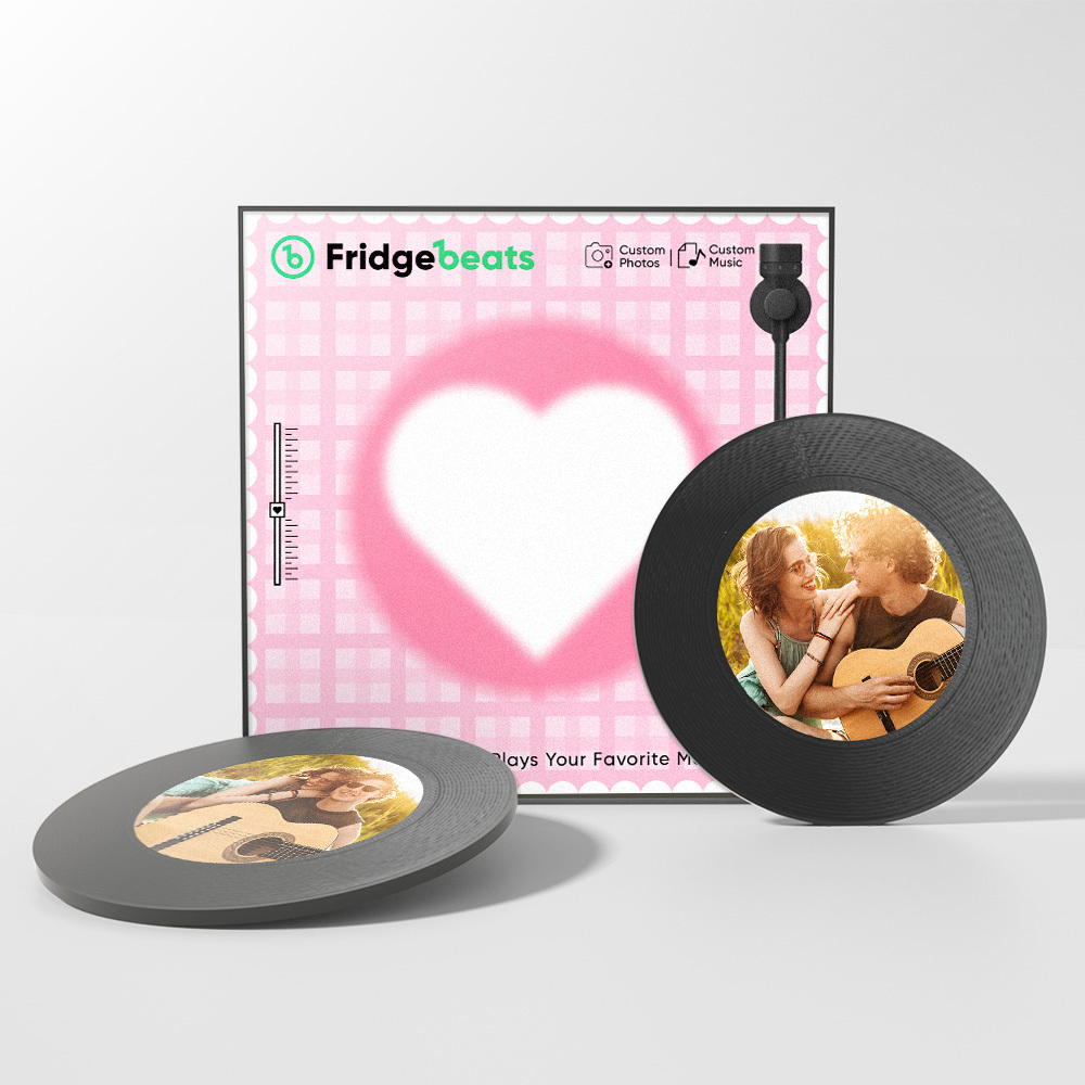 Custom Music & Photo Fridge Magnet Can Customize 1-6 Vinyl and Songs - MyPhotoSocksAu