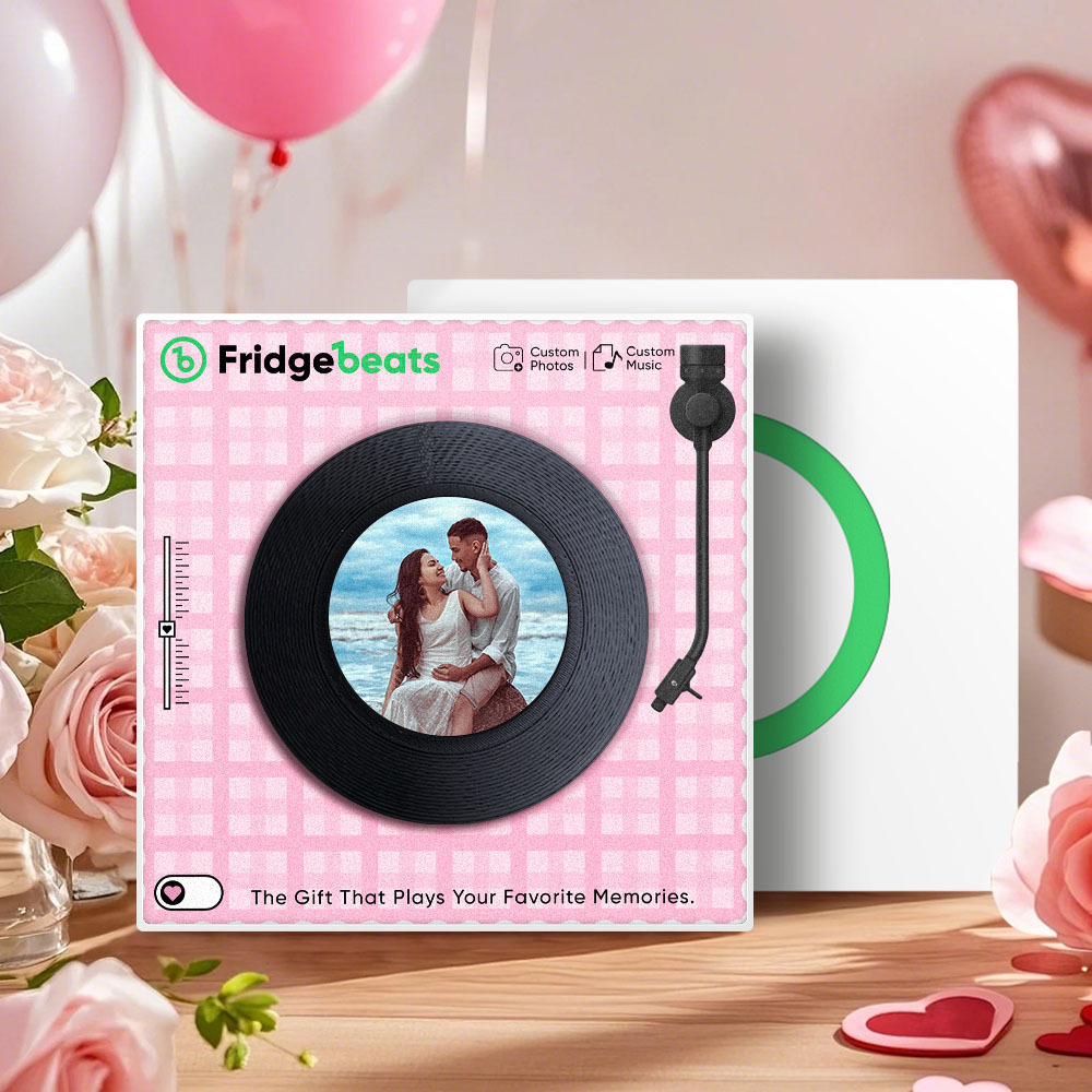 Custom Music & Photo Fridge Magnet Can Customize 1-6 Vinyl and Songs - MyPhotoSocksAu