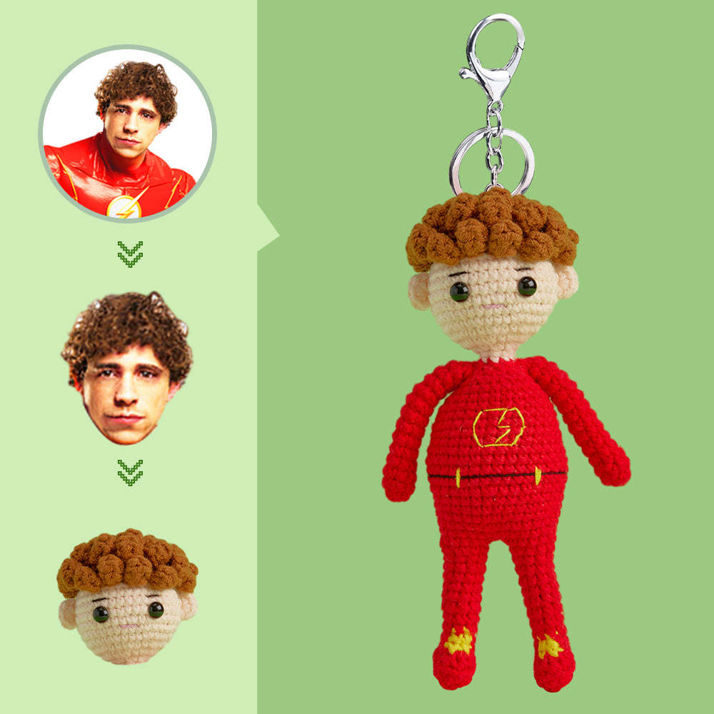 Custom Face Crochet Doll Personalized Gifts Handwoven Mini Dolls - Flash - My Photo Socks AU