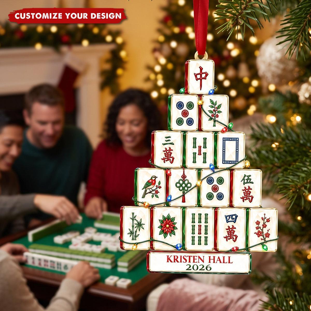 Personalized Mahjong Christmas Ornament - Mahjong Player Gift - MyPhotoSocksAu