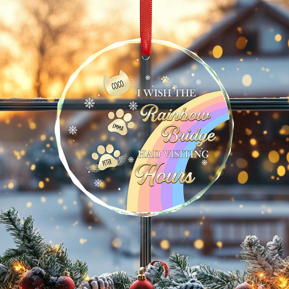 Custom Memorial Ornament I Wish The Rainbow Bridge Had Visiting Hours Ornament Gift for Pet Owners - MyPhotoSocksAu