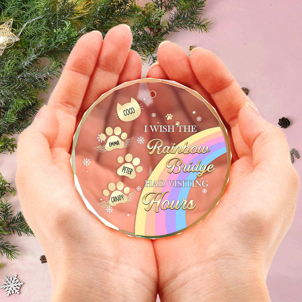 Custom Memorial Ornament I Wish The Rainbow Bridge Had Visiting Hours Ornament Gift for Pet Owners - MyPhotoSocksAu