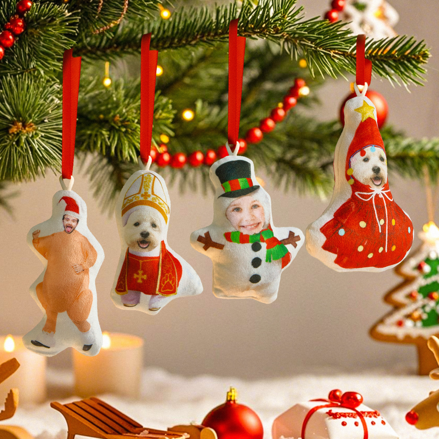 Personalized Photo Minime Christmas Tree Ornament Christmas Decorate Gift for Family for Pet Lover - MyPhotoSocksAu