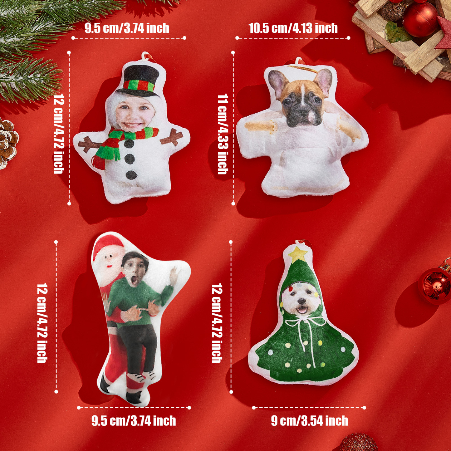 Personalized Photo Minime Christmas Tree Ornament Christmas Decorate Gift for Family for Pet Lover - MyPhotoSocksAu