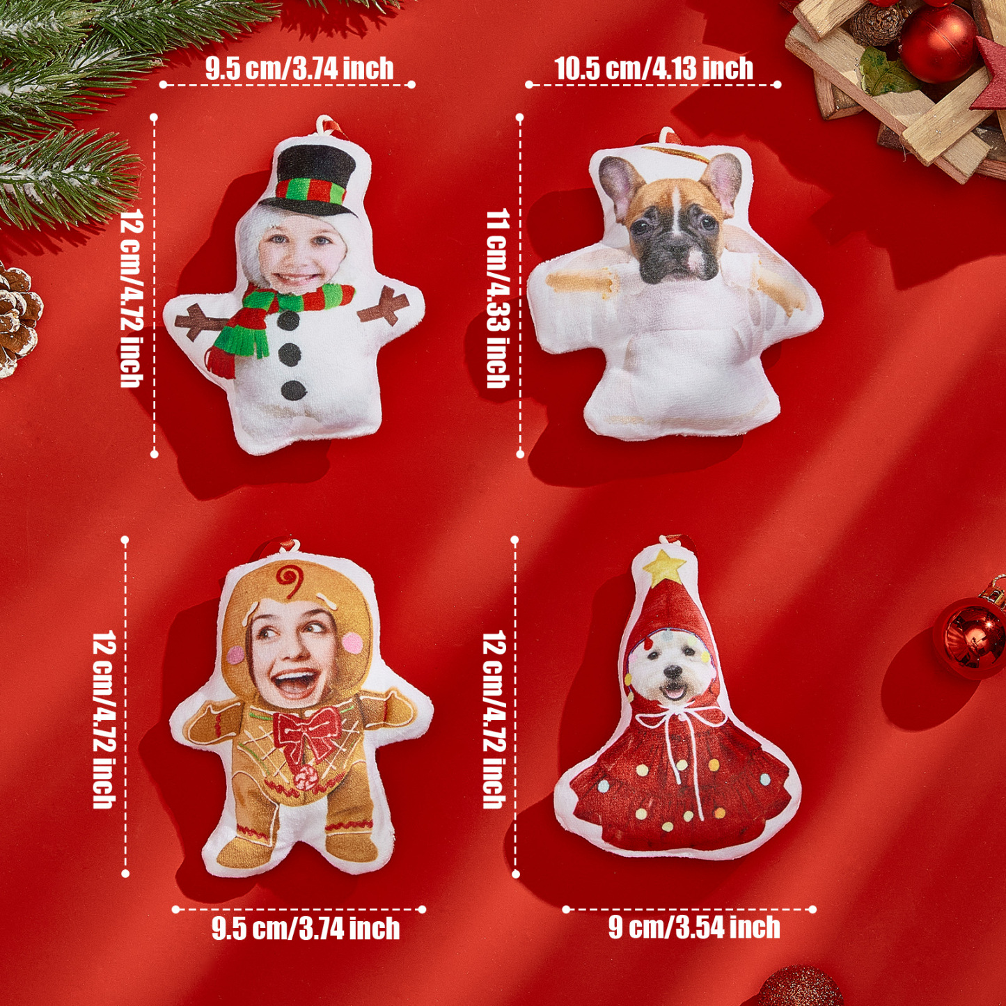 Personalized Photo Minime Christmas Tree Ornament Christmas Decorate Gift for Family for Pet Lover - MyPhotoSocksAu